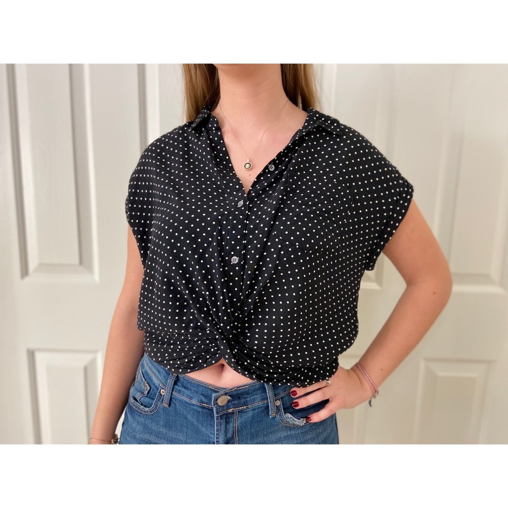 Button down twist detail shirt